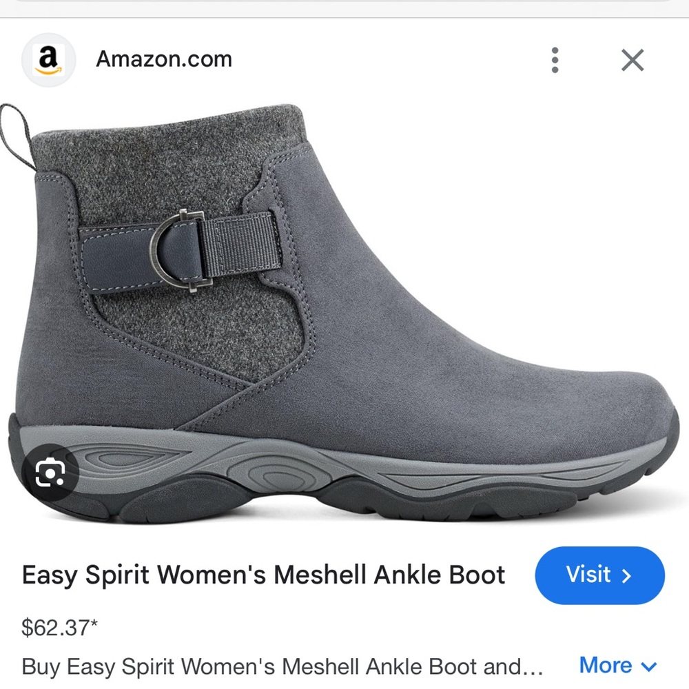 NEW Easy Spirit Meshell Charcoal grey comfort fall boot size 10